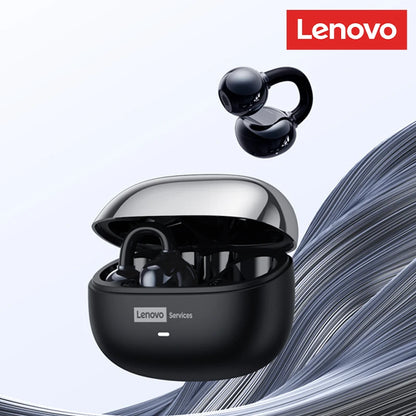Auscultadores Bluetooth sem fios Lenovo LE302 6.0 com longa autonomia, auriculares desportivos com clip de orelha, som estéreo HIFI e cancelamento de ruído