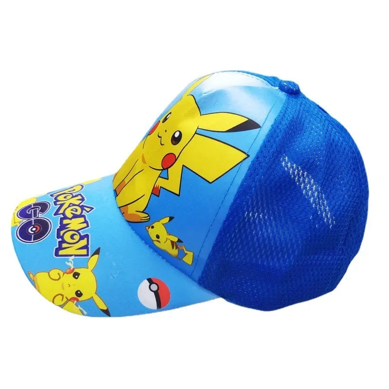 Pokémon Go Anime-figur Pikachu Polyester-baseballkasket med tryk Tegneserie-kasket med skygge Børnedragt Dekoration Fødselsdagsgaver