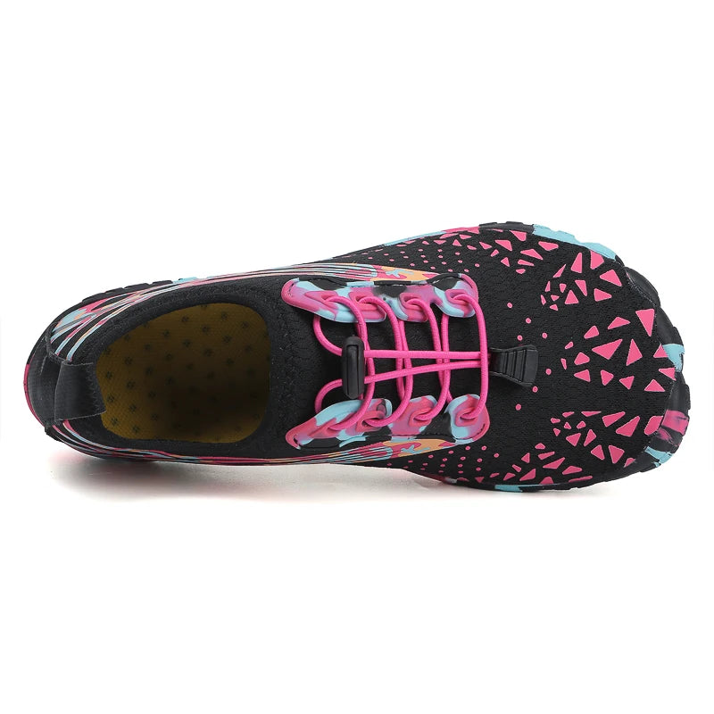 Qiuck Drying Aqua Shoes Women's Water Shoes Swimming Barefoot Five Fingers Aqua Shoes Colorful Beach Seaside Light Sneakers