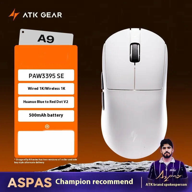 Mouse Gaming Wireless ATK A9 Plus A9/A9 SE/A9 Pro Tri-Mode 8K, Leggero, A9 Ultimate per E-sport e PC, Regalo Personalizzato