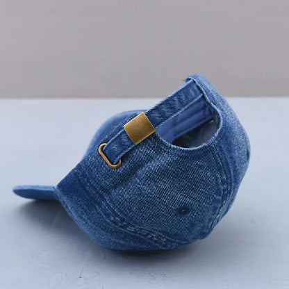 Fashion NYC broderede denim-snapback-baseballkasketter, justerbare, til udendørs brug, casual, til voksne, vaskbare, til sport og golf, solhatte