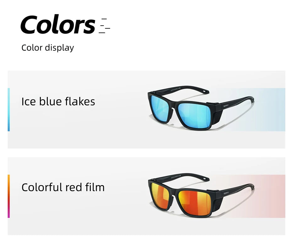 CAPONI polariserede herresolbriller til udendørs sport og fiskeri, firkantede, olie- og vandafvisende, blå HD-glas, sorte solbriller, CP36505