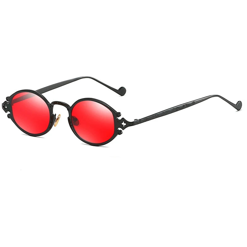 Cateye Street Shoot solbriller til mænd og kvinder, retro, steampunk, gotiske, ovale solbriller med udskåret metalstel, Gafas sol mujer