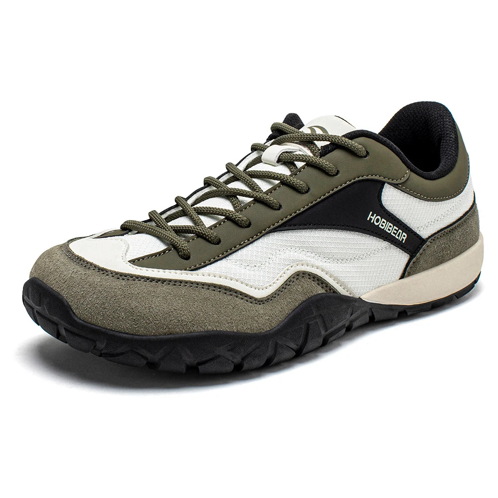 HOBIBEAR Wide Width Hiking Shoes Unisex Trekking Trail Running Sneakers Retro Non Slip Lace-Up Walking Shoes
