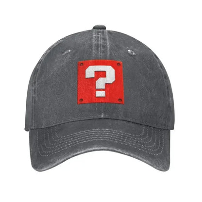 Gorra de béisbol personalizada de moda con diseño de dibujos animados, con pregunta, bloque, para mujer y hombre, ajustable, unisex, de algodón, estilo «dad hat», gorras snapback de alto rendimiento