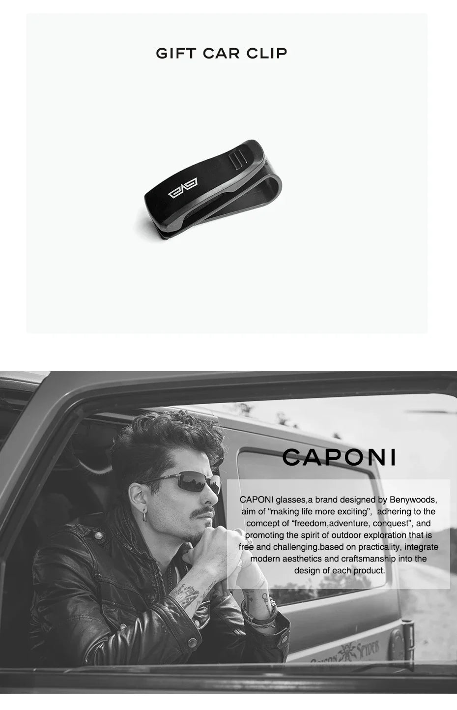 CAPONI Top Quality Night Vision Sunglasses For Men Women Carbon Fiber Frame Square Glasses UV400 lenses Goggles BSYS28964