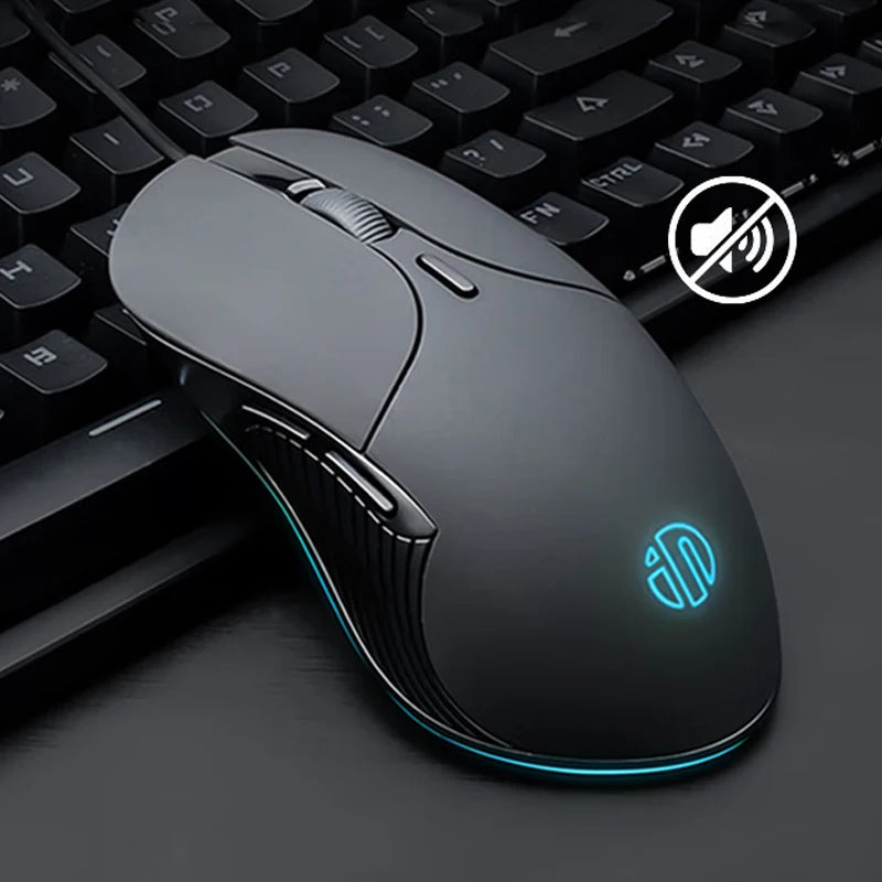 INPHIC B2 USB-Kabelmaus – leise Office- und Gaming-Maus für PCs und Laptops