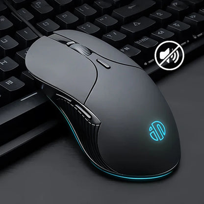 INPHIC B2 USB-Kabelmaus – leise Office- und Gaming-Maus für PCs und Laptops