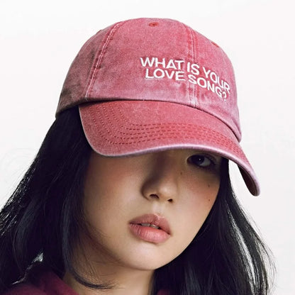 Корейски K-pop „What Is Your Love Song“ – еднакви плетени шапки с бродерия, шапки за концерти от световното турне, модни шапки за жени и мъже, шапки за бейзбол за носене на открито