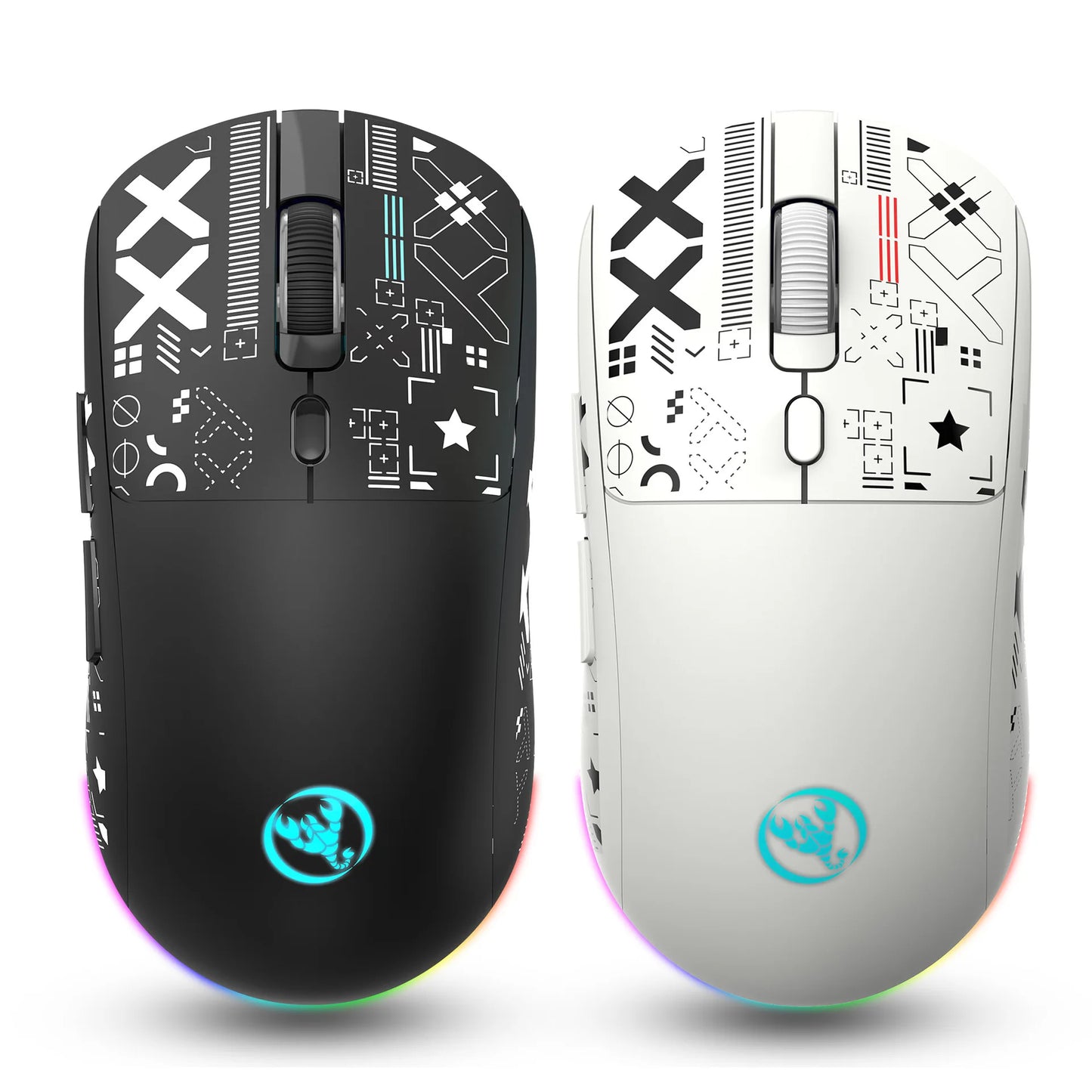 Ratón gaming Bluetooth recargable de 3 modos 2.4G USB inalámbrico con retroiluminación RGB para iPad, tablet, portátil y ordenador
