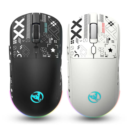 Ratón gaming Bluetooth recargable de 3 modos 2.4G USB inalámbrico con retroiluminación RGB para iPad, tablet, portátil y ordenador