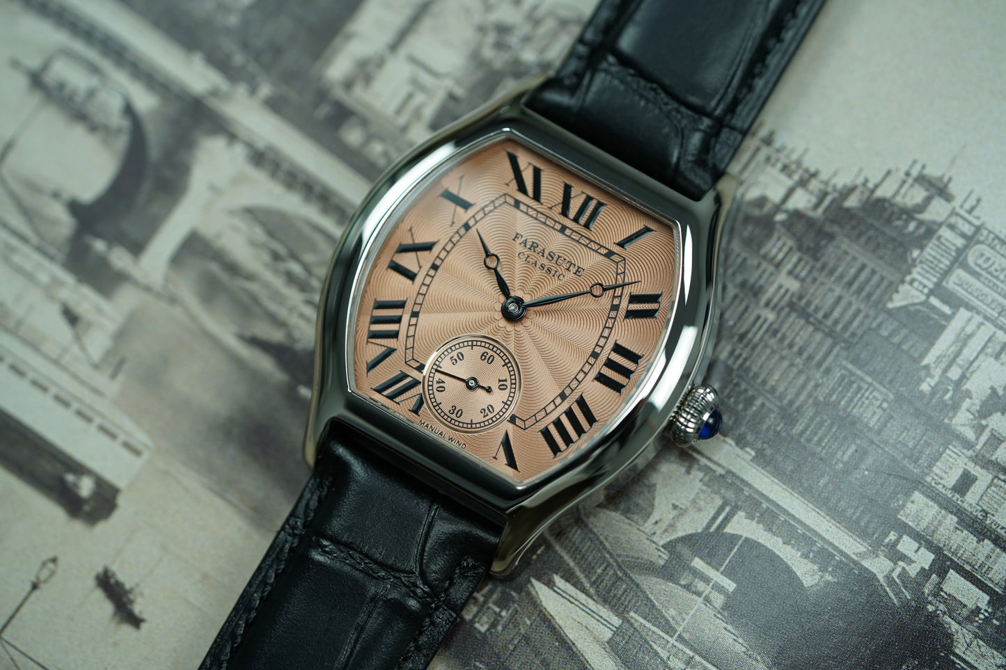 FARASUTE New Classic Hangzhou Customized Movement Manual Mechanical Watch Men Sapphire Crystal Small Second 50m Waterproof reloj
