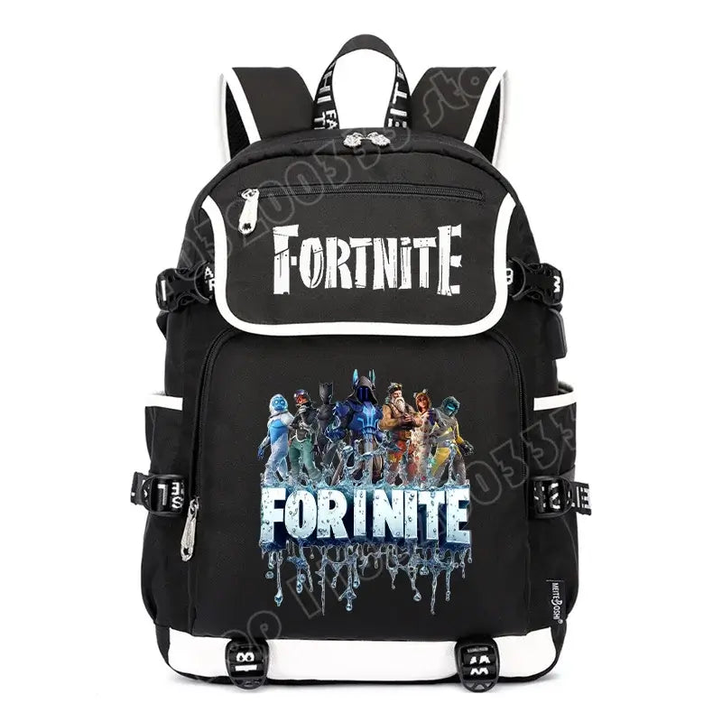 Zaino Fortnites di grande capienza, borsa a tracolla casual con porta USB, unisex, in stile anime, zaino scolastico per studenti, nuovo e alla moda, regalo di cancelleria