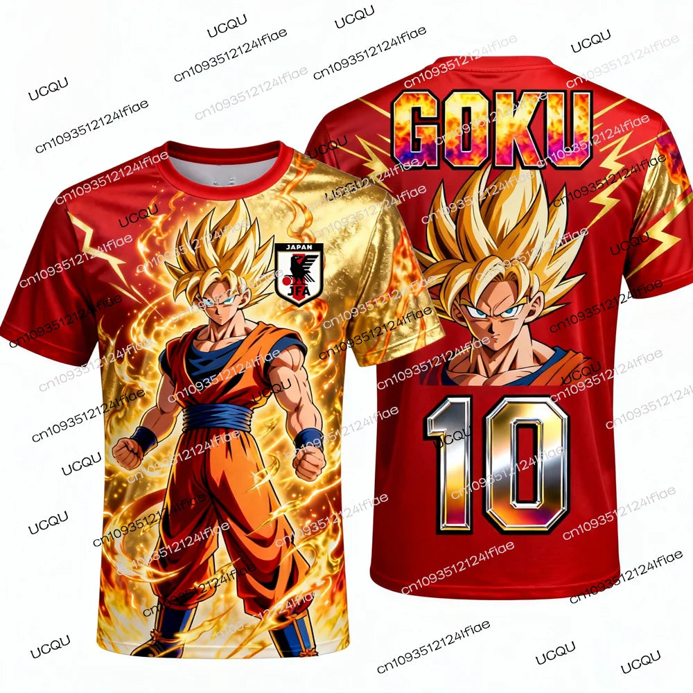 FamilyMatching 2026 New Dragon Ball Z Special Edition Men's Soccer Jersey T-Shirt, Kids Goku T-Shirt, Outdoor Casual Sportswear