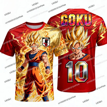 FamilyMatching 2026 New Dragon Ball Z Special Edition Men's Soccer Jersey T-Shirt, Kids Goku T-Shirt, Outdoor Casual Sportswear