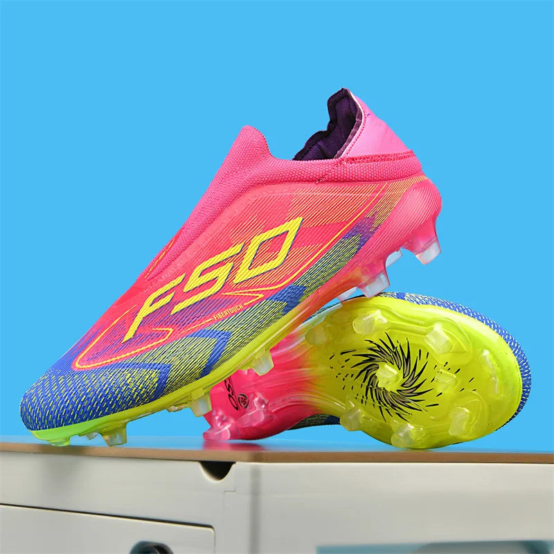 Nouveaux hommes chaussures de Football Match intérieur vente chaude bottes de Football en plein air crampons d'herbe baskets de Futsal montantes antidérapantes de haute qualité