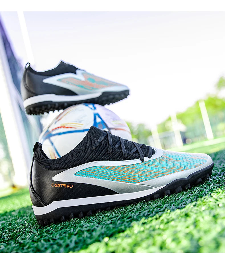 Botas de fútbol para hombre, tacos de exterior transpirables para adultos, antideslizantes, zapatillas deportivas de fútbol con tacos largos para entrenamiento y partido, cómodas para chicos