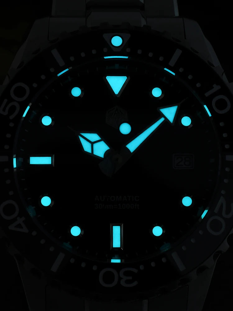 San Martin New 40-44mm Luxury Men's Diver Watch Classic High Quality NH35 YN55 Automatic Mechanical Sapphire BGW-X1 20Bar SN0009