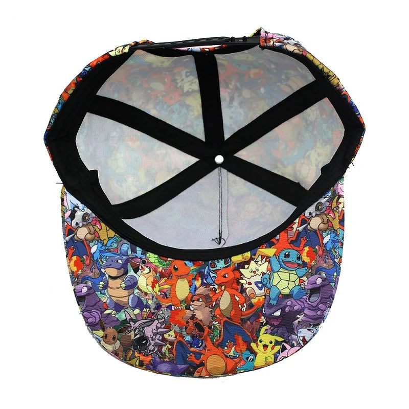 Pokémon-baseballkasket, Pikachu-hat, Pokémon-cosplay-hiphop-kasket til piger, drenge, børn, anime-figurer, legetøj, gave, tegneseriehat