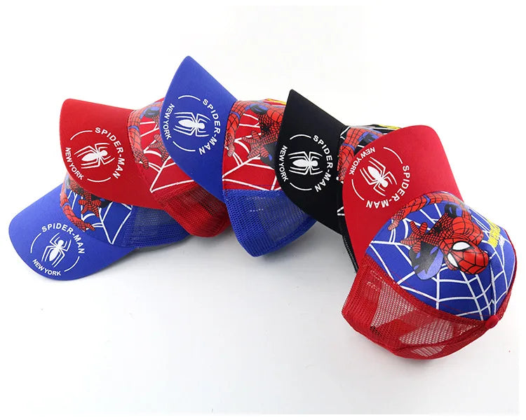 Marvel Anime figurka Spider-Man kreslená baseballová čepice bavlna polyester čepice s kšiltem pro chlapce a dívky čepice a doplňky k hlavě dětský dárek k narozeninám