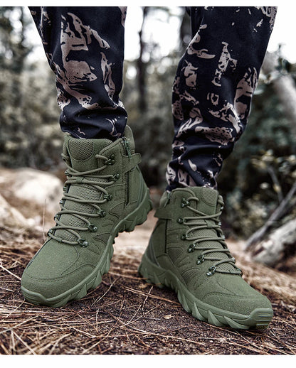 Stivali tattici da combattimento migliorati da uomo per outdoor e campeggio, antiusura, a risposta rapida, scarpe da trekking, pesca e caccia, sneakers da uomo