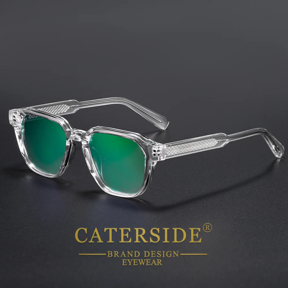 CATERSIDE New Fashion Men's Sunglasses CP Pin Square Frame Eyeglass Women's Outdoor Cycling Fishing Sports Retro Glasses UV400