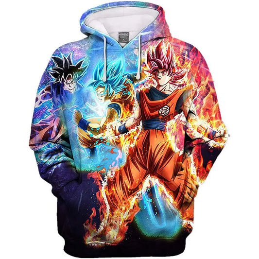 Dragon Ball-hoodie voor jongens en meisjes, nieuwe creatieve herfst- en winterstijl, losse en veelzijdige sweater met capuchon