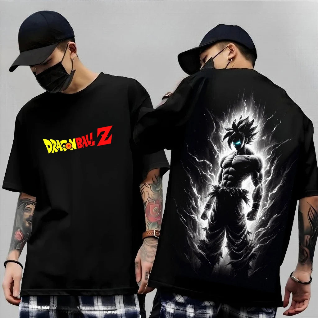 Dragon Ball Z Print Short Sleeve Cotton T-Shirt Son Goku Vegeta Men Women Clothes Harajuku Y2k Tee Vintage Summer Streetwear
