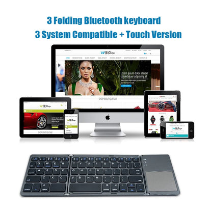 Wireless Folding Keyboard Bluetooth Keyboard With Touchpad For Windows, Android, IOS, Phone, Multi-Function Button Mini Keyboard