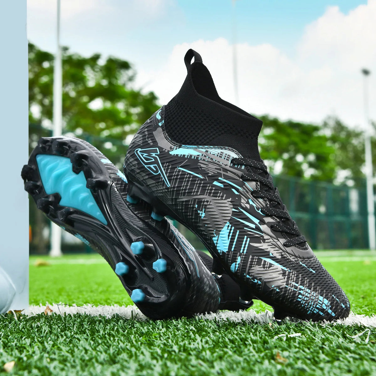 Chaussures de Football pour hommes TF/FG Sneaker garçon confortable société Original résistant chaussures de Football de qualité supérieure bottes de Football à longues pointes