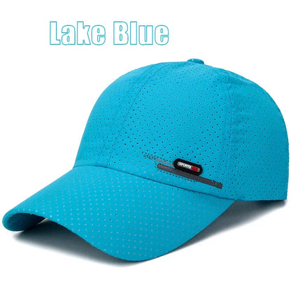 Summer New Breathable Perforated Quick-Drying Hat For Men Fishing Sun Protection Baseball Cap Cycling Travel Sports Hat