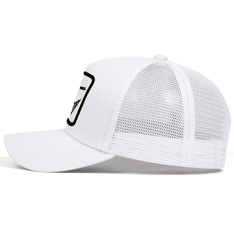 Unisex X-baseballpet met geborduurde lachende gezichtjes en tanden – Lente/zomer – Outdoor-zonnehoed – Verstelbare casual truckerpetten