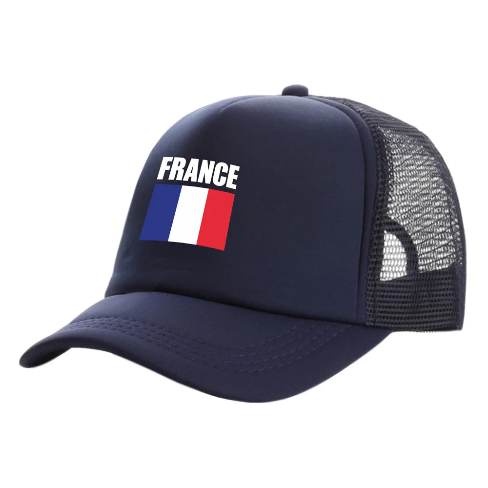 Cappelli trucker Francia alla moda, cappelli Francia cool, cappellino da baseball estivo da outdoor con rete parasole
