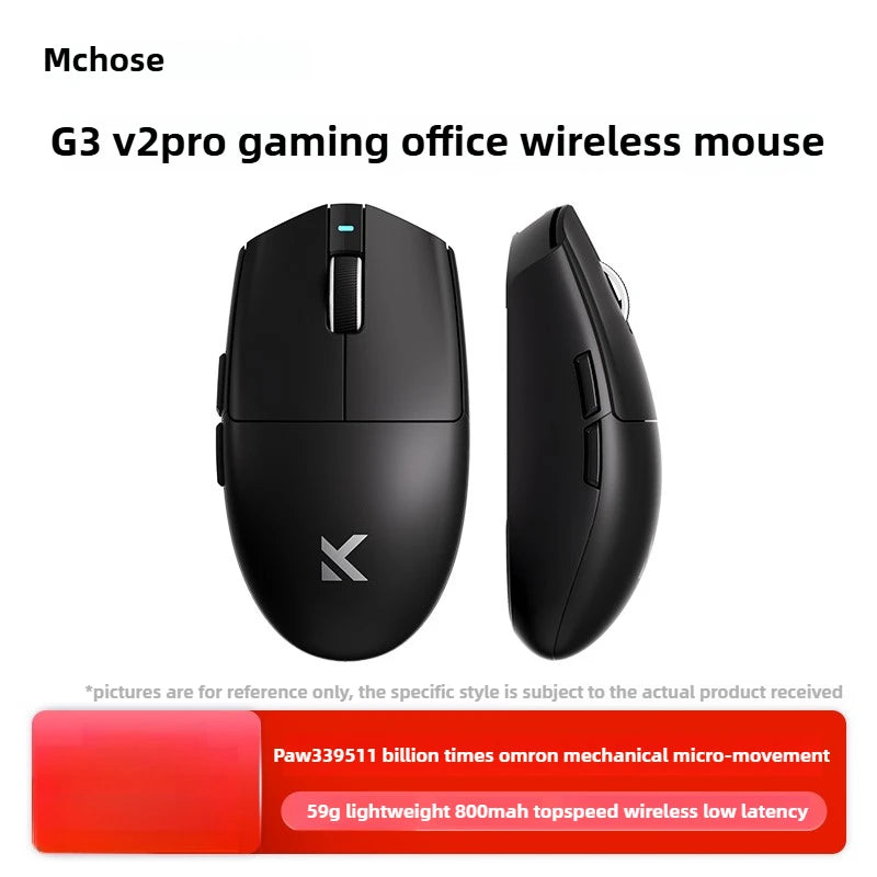 Mouse wireless MCHOSE G3 V2 PRO Bluetooth Tri Mode ergonomico e leggero per laptop, ufficio e gaming, accessori per computer