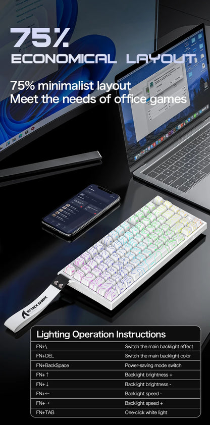 Attack Shark R82HE Wired RGB Magnetic Switch Keyboard, 256K Scan Sampling Rate, 0.005RT Accuracy 8K Return Rate