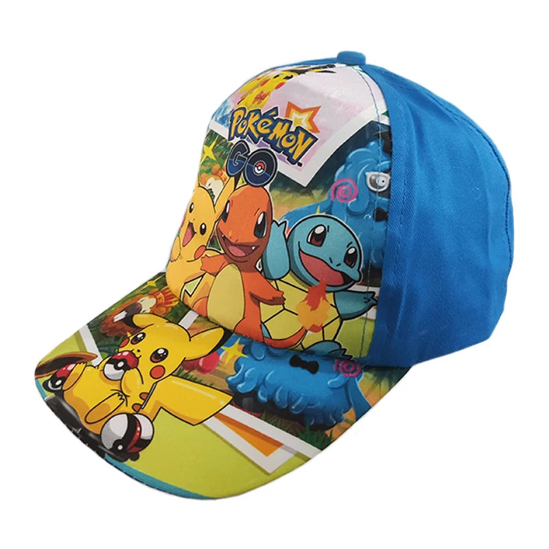 Pokémon-baseballkasket, Pikachu-hat, Pokémon-cosplay-hiphop-kasket til piger, drenge, børn, anime-figurer, legetøj, gave, tegneseriehat
