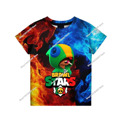Newest 2026 Brawl Stars 3D Print Tops Cartoon Children Short Sleeve T-shirt Summer Popluar Men Funny Tees