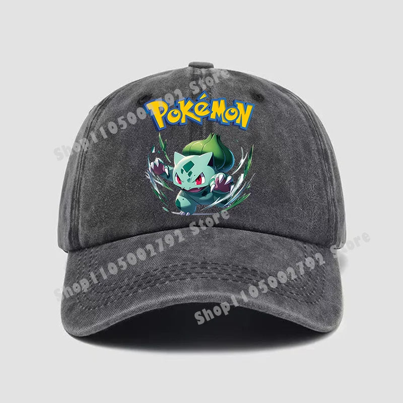 Pokémon-baseballkasketter, Pikachu, kawaii, anime-figurer, solhatte, sommer, udendørs, forældre og børn, solhat, trendy kasket med andetunge, gave