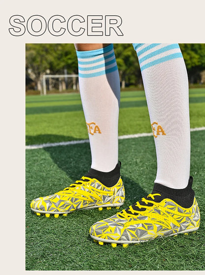 New Men's Football Boots Breathable Sport Training Soccer Shoes Cleats Sport Outdoor TF Futsal Match Turf Grass Drop Shipping