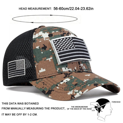 Unisex American Flag Sticker Baseball Net Caps Spring and Summer Outdoor Adjustable Casual Hats Sunscreen Hat