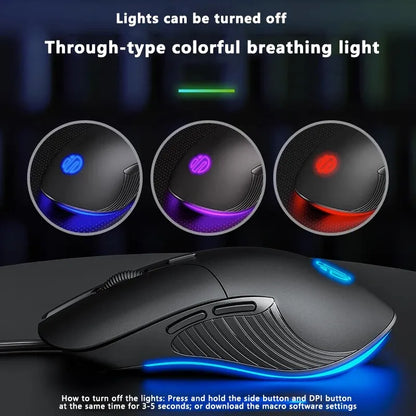 INPHIC B2 USB-Kabelmaus – leise Office- und Gaming-Maus für PCs und Laptops