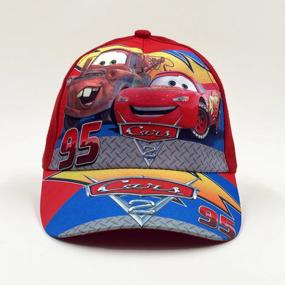 Disney Cars 2 Anime-figur Lightning McQueen tegneserie-baseballkasket i terylen med skygge – udklædningshovedbeklædning til børn med solbeskyttelse – gave