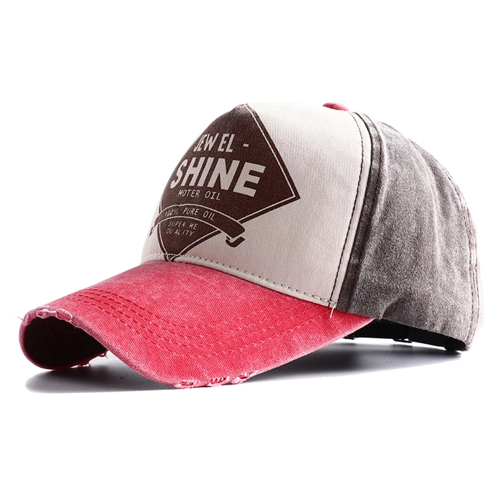 2026 New High Quality Vintage Letter Print Baseball Cap Men Women Snapback Adjustable Outdoor Hip Hop Denim Dad Hats Bone