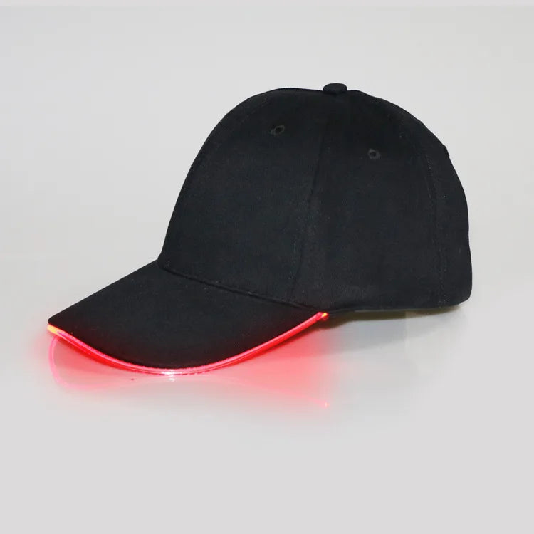 Șapcă cu LED-uri din fibră optică, cu 7 culori luminoase, șapcă de baseball EDC strălucitoare, încărcare USB, șapcă luminoasă, șapcă LED de performanță