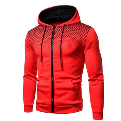 Produit gaming premium Fraquane, Men's Zip Up Hoodie Pocket Polka Pot Print Hooded Sweatshirt Sport Outdoor Casual Slim Fit Men Spring AutumnZipper Hoodie
