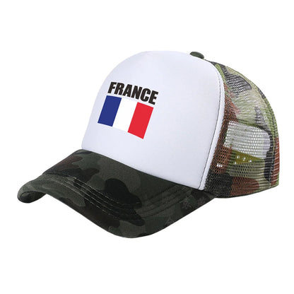Cappelli trucker Francia alla moda, cappelli Francia cool, cappellino da baseball estivo da outdoor con rete parasole