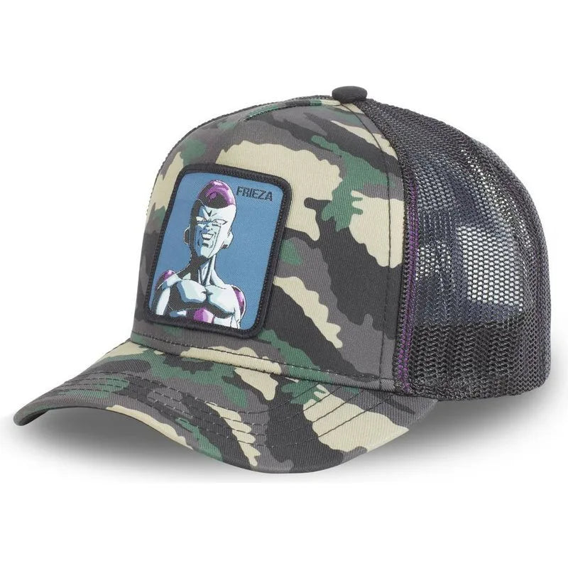 Dragon Ball Son Goku-Kappe, Sommer-Reisekappe mit Schirm, Herren-Kappe mit Stickerei, im Hip-Hop-Stil, Sonnenvisier, verstellbare Trucker-Kappe aus Netzstoff