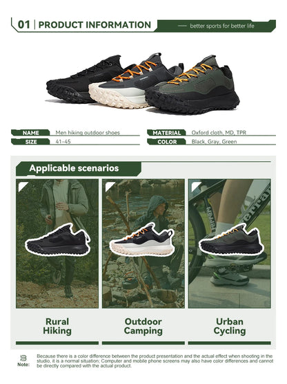 Baasploa herenwandelschoenen: comfortabele, zachte, waterdichte trekking-sneakers voor heren, slijtvast en antislip, geschikt voor buiten en klimmen