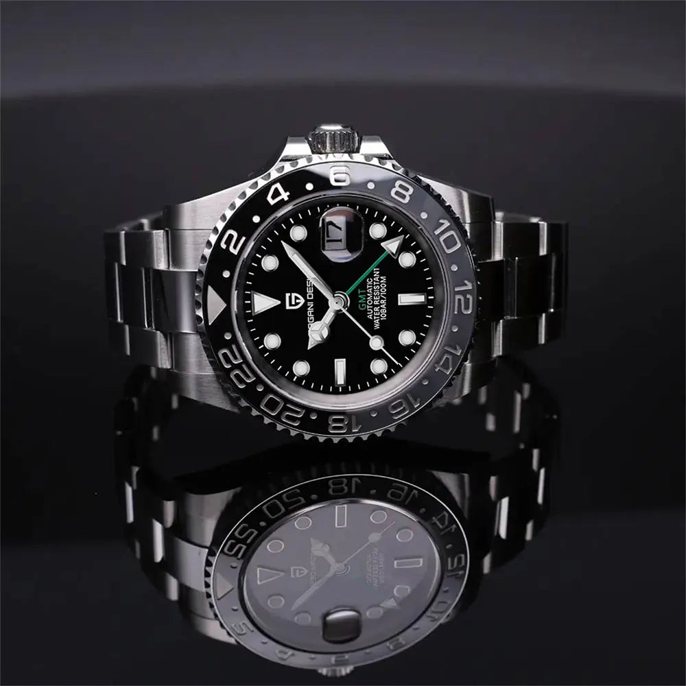 Man Watch PAGANI DESIGN GMT Men Mechanical WristWatch Luxury Sapphire Glass Waterproof 40mm Automatic Watch for Men Reloj Hombre