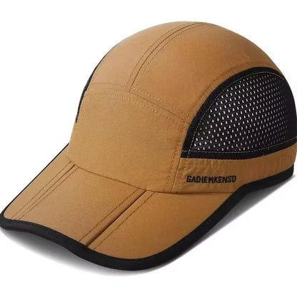 GADIEMKENSD Hitro sušeče se zložljive prenosne bejzbolske kape za moške, poletne z motivom morskih valov, vezenje, unisex športne sončne kape, kapice s snapback zapenjanjem